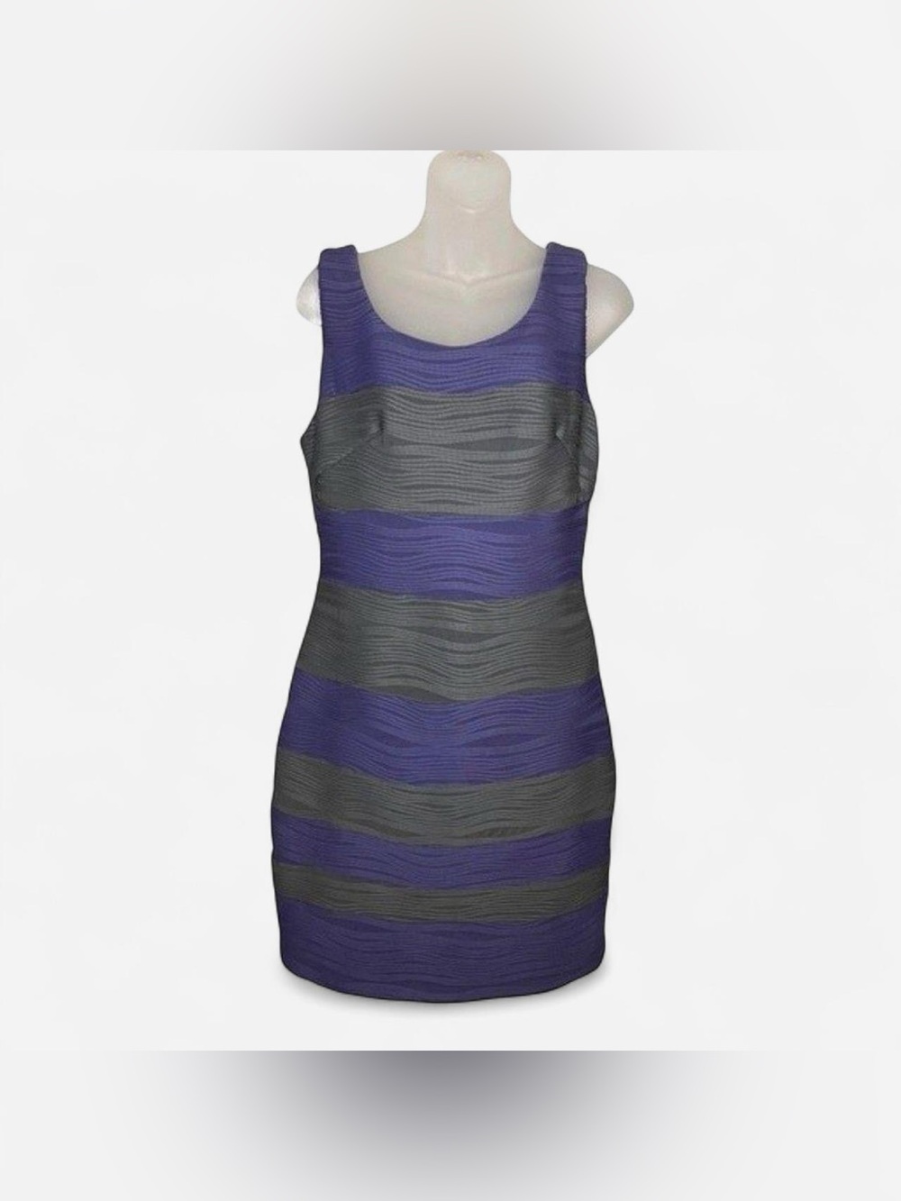 NWT Sophia Christina Purple Gray Bodycon Dress Size 10 Made in USA
